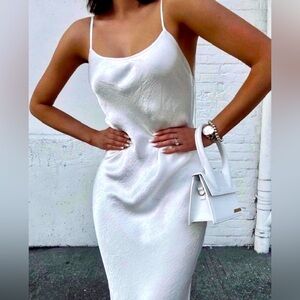 Third Form Running Water Bias Maxi Slip Dress in White size 2
